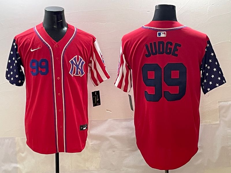 Men New York Yankees #99 Judge Red a generation of national flags Jointly Name 2025 Nike MLB Jersey style 2